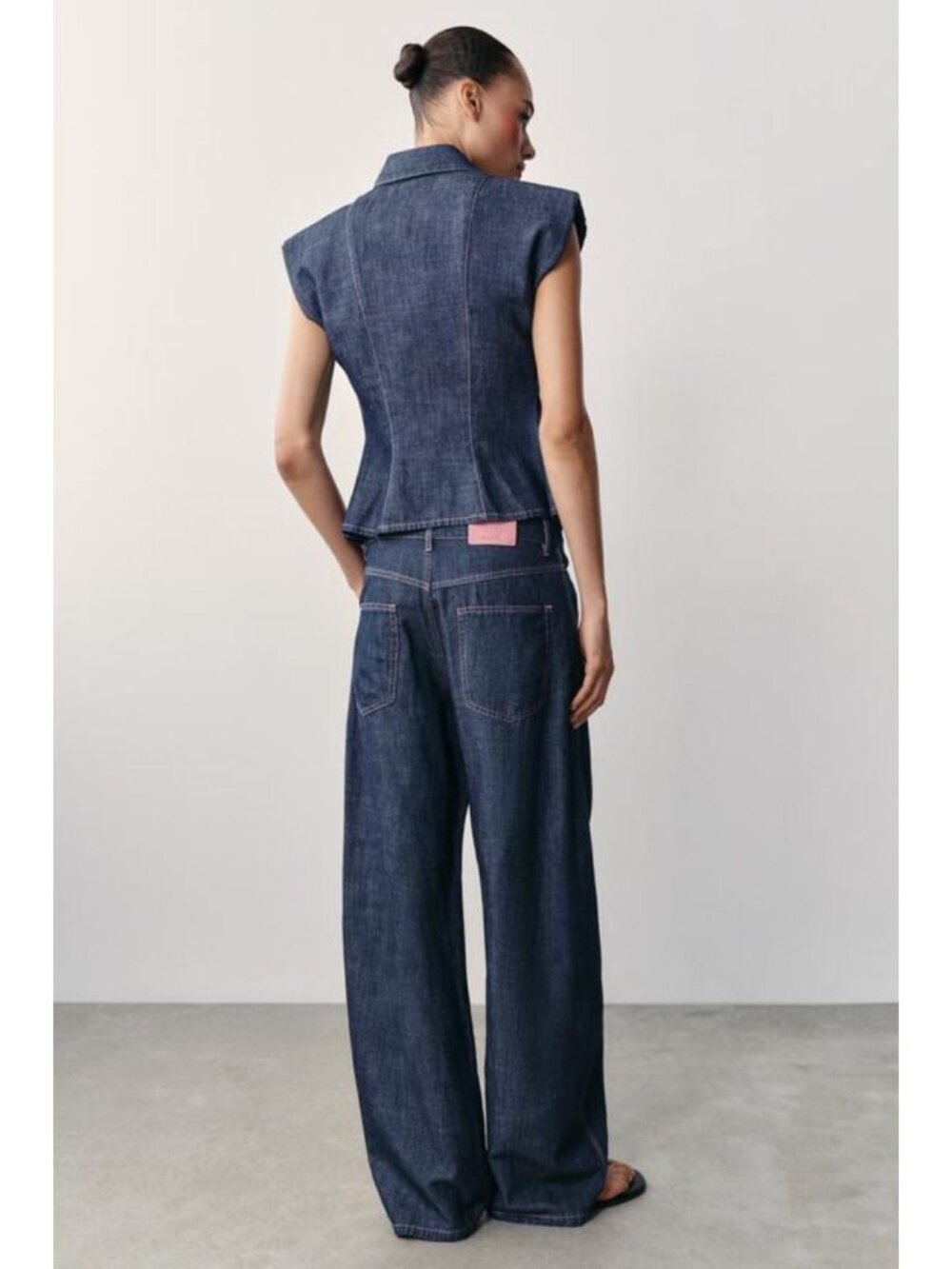 ZARA LINEN BARREL PANTS - Picture 4 of 9